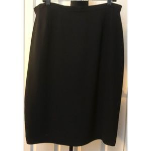 Black Lined Skirt With Back Slit Size 14